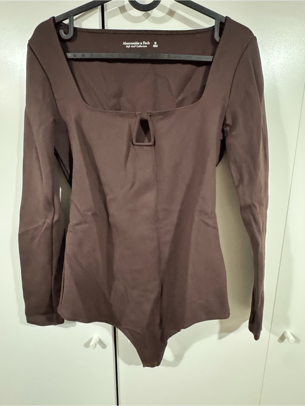 Abercrombie & Fitch Women's Brown Long-Sleeve Square Neck Bodysuit ( never used)